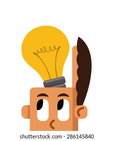 "Think" design over white background, vector illustration