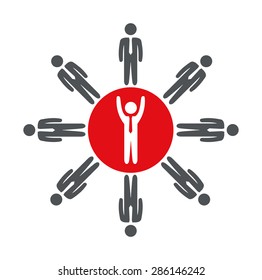 Think design over white background, vector illustration