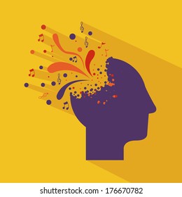 think design over yellow background vector illustration