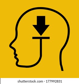 think design over yellow background vector illustration