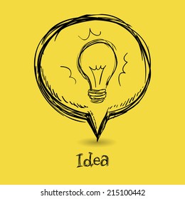 think design over  yellow  background vector illustration