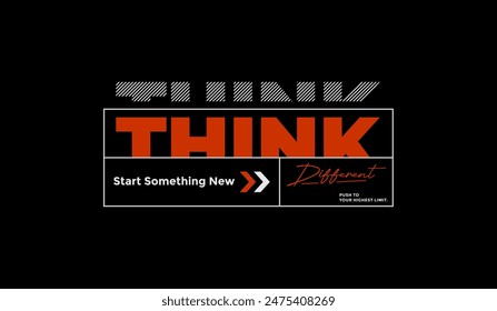 Denken Sie an andere, abstrakte motivierende Typografie und moderne Design-Slogan. Vektorillustration-Grafiken für Print-T-Shirt, Bekleidung, Hintergrund, Poster, Banner, Postkarte und/oder Social Media-Inhalte.
