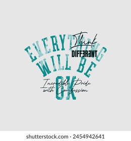 Think different, abstract typography motivational quotes modern design slogan. Vector illustration graphics for print t shirt, apparel, background, poster, banner, postcard or social media 