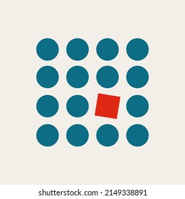 Pensemos en un concepto vectorial diferente y abstracto de negocios. Símbolo de liderazgo único y creativo. Diseño mínimo de la ilustración eps10.