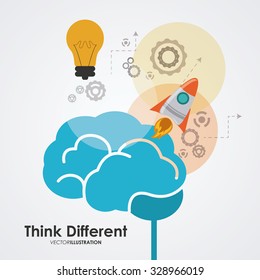 Think different concept with brain design, vector illustration 10 eps graphic.