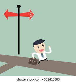 Think different  concept ,businessman choosing success way