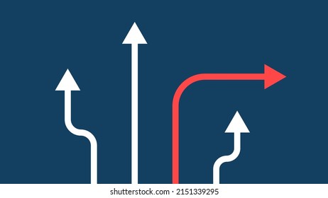 Think different. The concept of individuality and uniqueness. Innovation. Leadership. Business idea. Vector illustration