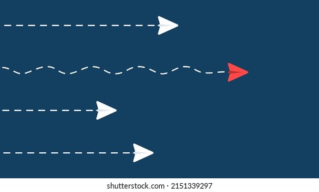 Think different. The concept of individuality and uniqueness. Innovation. Leadership. Business idea. Vector illustration