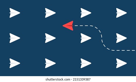 Think different. The concept of individuality and uniqueness. Innovation. Leadership. Business idea. Vector illustration