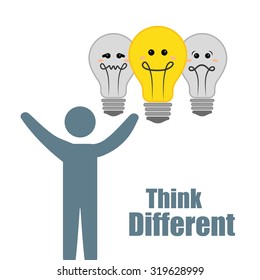 Think different concept with positive icons design, vector illustration 10 eps graphic.