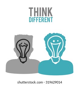 Think different concept with positive icons design, vector illustration 10 eps graphic.
