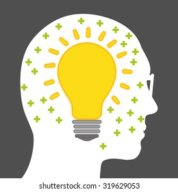 Think different concept with positive icons design, vector illustration 10 eps graphic.