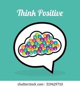 Think different concept with positive icons design, vector illustration 10 eps graphic.
