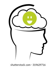 Think different concept with positive icons design, vector illustration 10 eps graphic.