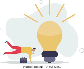 Think different to create unique idea, try another solution to solve business problem,flat vector illustration.