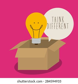 Think different design over pink background, vector illustration