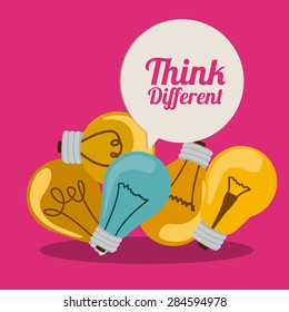 Think different design over pink background, vector illustration