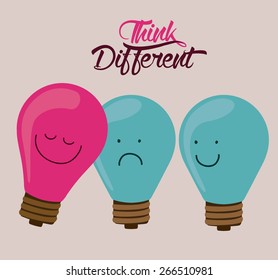 Think different design over white background, vector illustration