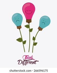Think different design over white background, vector illustration