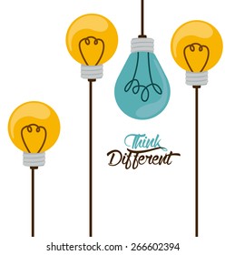 Think different design over white background, vector illustration