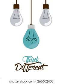 Think different design over white background, vector illustration