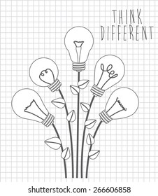 Think different design over white background, vector illustration