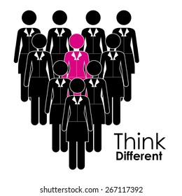 Think different design over white background, vector illustration