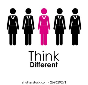 Think different design over white background, vector illustration