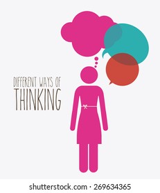 Think different design over white background, vector illustration