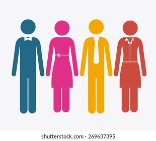 Think different design over white background, vector illustration
