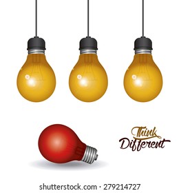 Think different design over white background, vector illustration