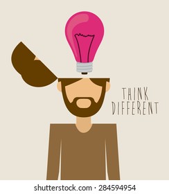 Think different design over white background, vector illustration