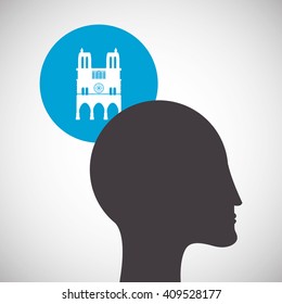 Think different design over white background