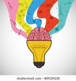 Think different design over white background