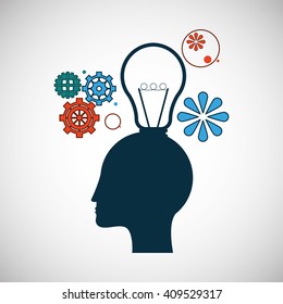 Think different design over white background