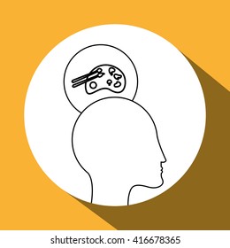 Think different design over white background