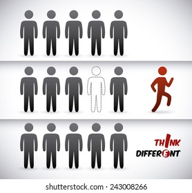 think different design, vector illustration eps10 graphic 