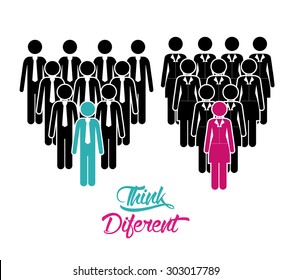 Think different digital design, vector illustration eps 10