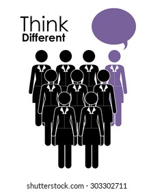 Think different digital design, vector illustration eps 10