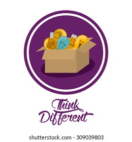 Think different  digital design, vector illustration eps 10