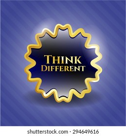 Think Different gold shiny badge