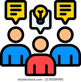 Think Different Icon Lineal Color Vector Illustration