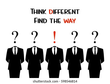 Think different, idea creation illustration, vector