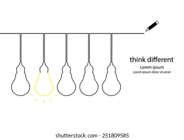 Think different idea line design.