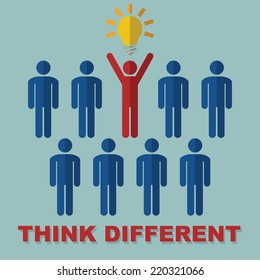 think different, idea vector concept
