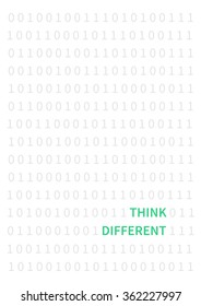 Think different. Inspiring phrase. Success philosophy. Positive philosophy decoration. Wisdom philosophy vector concept. Success philosophy design. Success philosophy illustration. Positive wisdom.