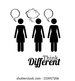 think different over white background vector illustration 