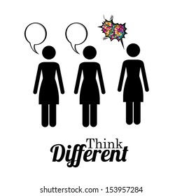 think different over white background vector illustration 