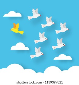 think different paper cut, vector design