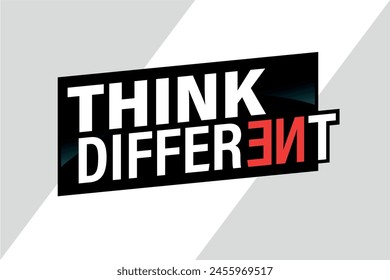 piensa diferente cartel Anuncio de Diseño gráfico símbolo de logotipo símbolo de Sitio web de medios sociales Cupón

